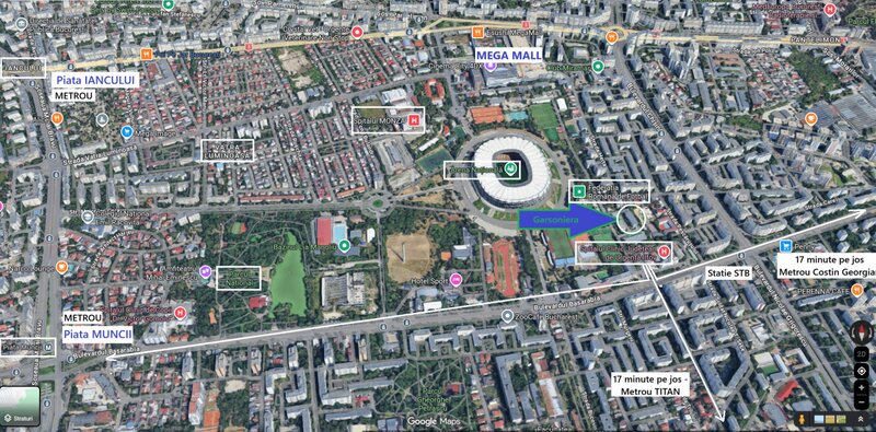Arena Nationala/ Bd. Basarabia garsoniera mobilata si utilata. Centrala proprie.